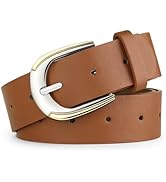 JASGOOD Women's Leather Belts for Jeans Pants Dresses Ladies Waist Belt Holes Around Leather Belt...