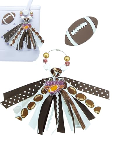 WENTIYA Football Charms for Bogg Bag Accessories Insert PVC Rubber Decorative Compatible with Handbag Beach Tote Rubber Beach Bag Accessories