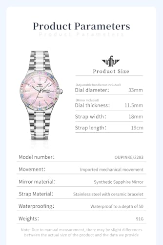 Image of OLEVS Womens Watch Fashion Dress Diamond Female Watches for Ladies Analog Quartz Stainless Steel Waterproof Luminous Day Date Two Tone Wristwatch