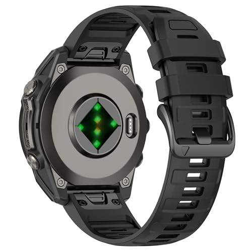 Image of XMUXI 26mm Watch Band Compatible with Garmin Fenix 7X / Fenix 6X / Fenix 5X / Fenix 8 51mm / Tactix Delta,Soft Silicone Replacement Quickfit Bands for Fenix 3 /3 HR,Descent MK1 /Enduro
