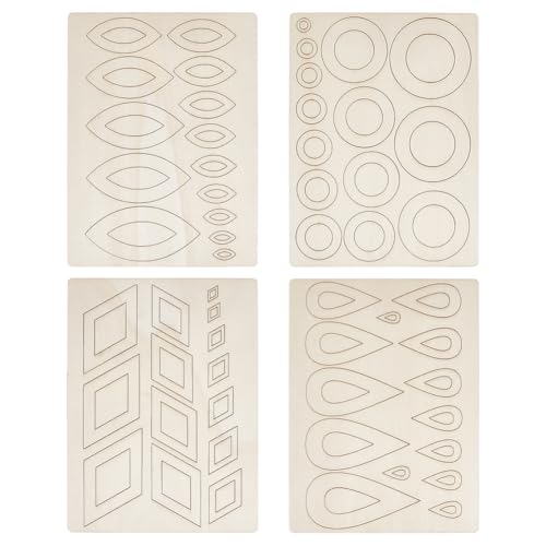 PH PandaHall 4 paquet Artisanat en Bois Brut Kit de Peinture Mandala à Faire Soi Même Contreplaqué Naturel Fournitures Artistiques pour Décoration Projets Scolaires Fêtes Anniversaire Noël 18.7x25cm
