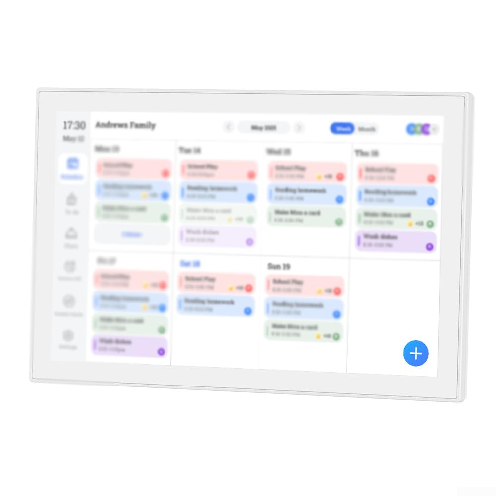 Oniissy Calendario digitale intelligente, schermo HD da 10,1 pollici, interattivo per la casa, calendario elettronico WiFi, pianificatore pasti, tabella dei compiti, ricompensa dei risultati (bianco