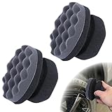 2 PCS Tire Shine Applicator Pad, Hex Grip Tire Dressing Applicator, Reusable Tire Foam Sponge, Tire Shine Brush, Car Detailing Sponge for Rubber Tires, Vinyl & Plastic Trim