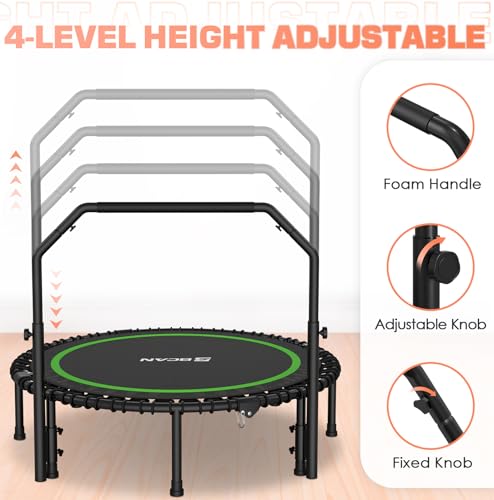 Bcan 450/550 Lbs Foldable Mini Trampoline, 40 Inch/48 Inch Fitness Trampoline With Bungees thumb #3