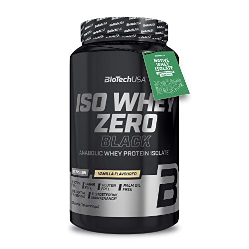 Proteínas sin azúcar ni edulcorantes: La mejor opción para una dieta saludable 6 BioTechUSA Iso Whey Zero Black - Proteína Premium con Creatina, Zinc, Vitamina B3 y Aminoácidos | 90% Proteína | Sin Azúcar, Sin Lactosa, Sin Gluten, 908 g, Vainilla