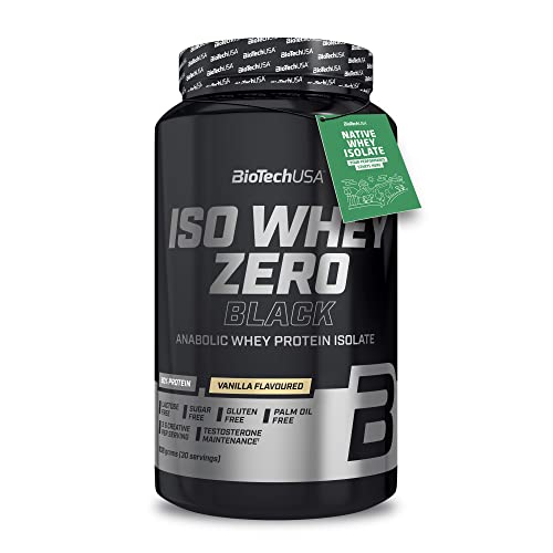 BioTechUSA Iso Whey Zero Black - Proteína Premium con Creatina, Zinc, Vitamina B3 y Aminoácidos | 90% Proteína | Sin Azúcar, Sin Lactosa, Sin Gluten, 908 g, Vainilla