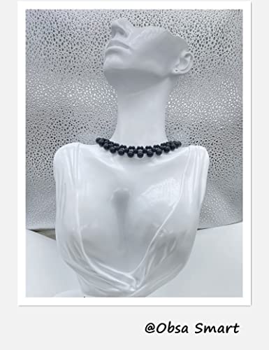 Obsa Smart Women's Fashion Black Choker Necklaces Faux Pearl Necklaces Wave Handmade Beaded Necklaces Dainty Statement Necklaces (Vintage) #TOP3