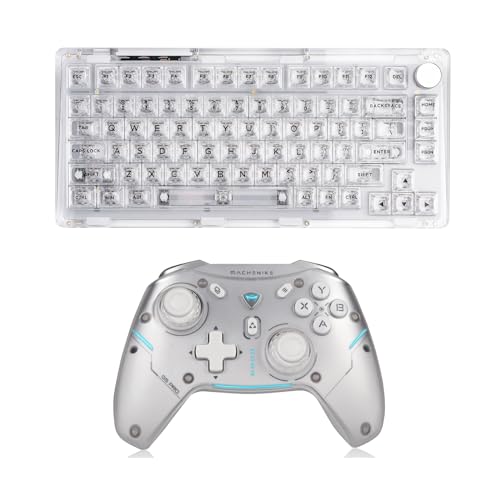KiiBoom Phantom 81 V2 Crystal Mechanical Keyboard with Machenike G5 Pro Tri-Mode PC Controller
