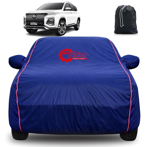 Image of 100% Waterproof Car Cover for MG Hector 2023-2026 | All-Weather, Dustproof & UV Protection | Heavy-Duty 3-Layer Fabric | Custom Fit with Mirror & Antenna Pocket | Navy Blue