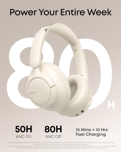 Image of Soundcore by Anker Q31i, Adaptive ANC Over-Ear Headphones, 50H ANC Playtime
