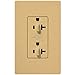 Lutron SCR-20-DDTR-GS Satin Colors 20-Amp Dual Dimmable Tamper Resistant Receptacle, Goldstone