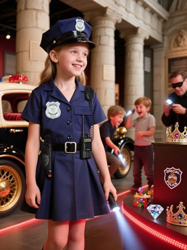 Disfraz completo de policía para niñas miniatura 4