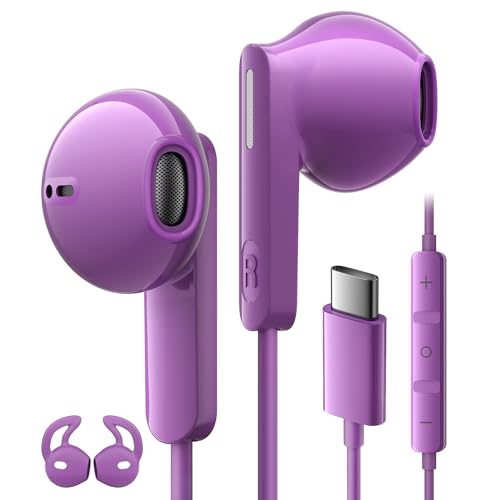USB C Headphones Type C Wired Earbuds for iPhone 15/16 Pro/ 17 Pro Max Plus iPad Pro Air 5 Mini 6...