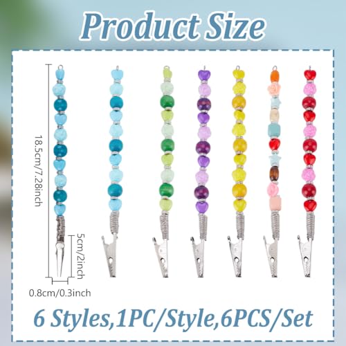 6pcs Credit Card Clip Pullers Acrylic Heart Flower Beads Credit Card Clip Pullers Natural Maple Wood Credit Card Grabber Beaded Keychain Card Grabber ATM Card Clip for Bank Card2