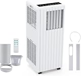 Mobile Klimaanlage 7000 BTU mit Abluftschlauch | 3-in-1-Klimaanlage | <52 dB | LED Display + Fernbedienung | Fenster-Installationsset | 24h-Timer | Für Räume bis 18 m² [Energieklasse A]