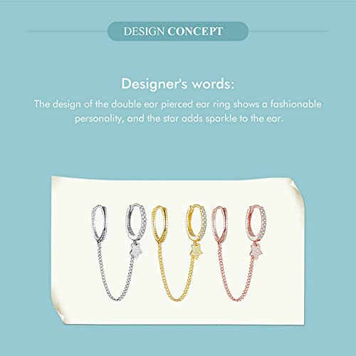 Boucles d'oreilles fleurs en argent avec chaîne pompon pour soirée chic - 6