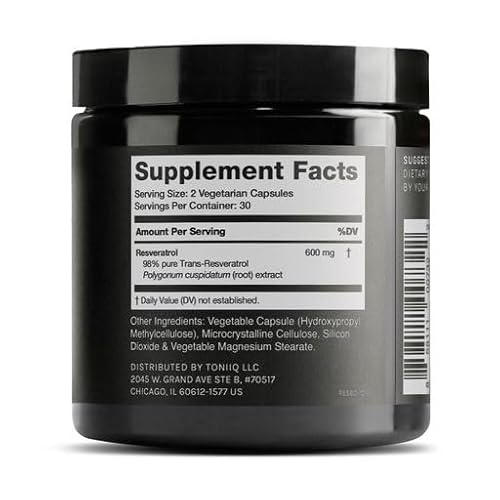 image for Toniiq Ultra High Purity Resveratrol Capsules - 98% Trans-Resveratrol 