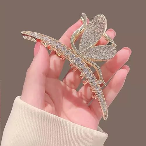 Image of hair Clutcher For Women | Stylish Hair Claws For Girls | Trendy Alloy Metal Clips | Premium & Fashionable Girls Hair Accessories | Suitable In Various Occasions | (Feather Stone) Pack Of 1.