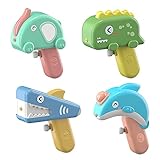 NEXTAKE Cartoon Water Gun Toy, Lovely Bathtub Dinosaur Cartoon Mini Squirt Gun Tub Elephant Dolphin