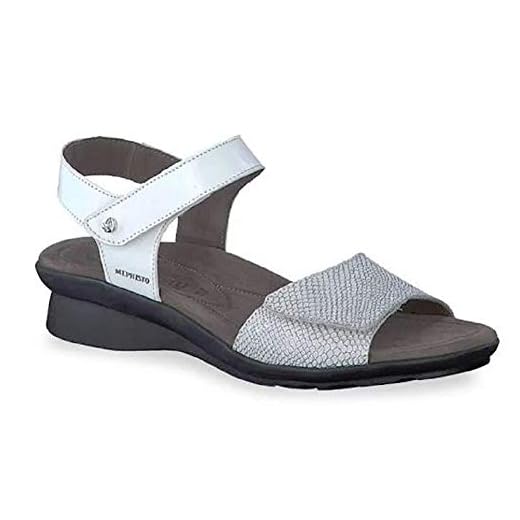 Mephisto Women's Pattie Sandal, White/Silver, 10