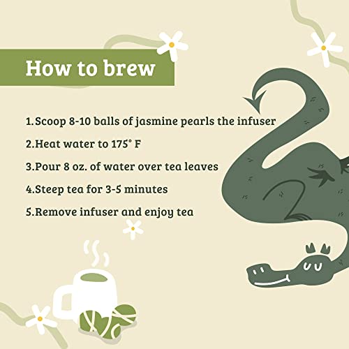 Fescha Green Tea Set, 10Oz Organic Gunpowder Tea & 20Ct Organic Jasmine Tea Bags & Jasmine Pearls Green Tea, Packed By Resealable Kraft Bag #TOP5