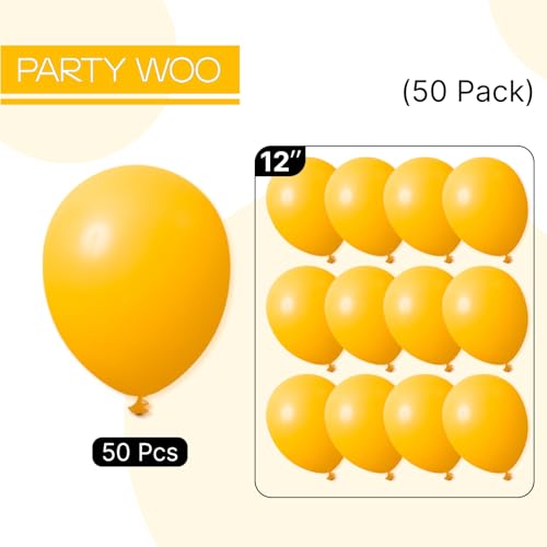 PartyWoo Mustard Yellow Balloons 50pcs 12 Inch Yellow Fall Balloons for Birthday Graduation Gender Reveal Engagement Baby Shower Bee Summer Sunflower Little Cutie Lemon Party Decorations Yellow-Y10 by PartyWoo - Used condition - Image 7