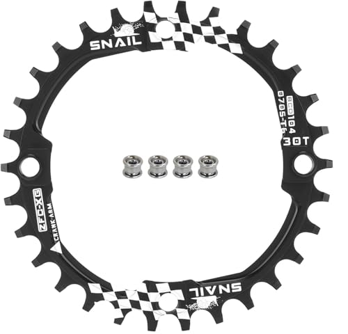 FOMTOR Plateau étroit et large 30T, 32T, 34T, 36T, 104 BCD 9, 10, 11 vitesses, parfait pour la plupart des VTT, vélos de route, BMX, VTT, vélo à pignon fixe (rond, noir) (30T)