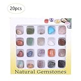 Viene con 20 piezas de diferentes piedras preciosas: carnelian, howlite, aventurina, hematita, lapisláztica, amazonita, pirita, citrina, amatista, ojo de tigre, granate, mookaite, ágata india, ágata de Bostwana, howlite, cuarzo rock, ágata de aguacate, cuarzo rosa, jazón de leopardo, ágata de encaje azul, ágata de turritella, aventura amarilla.