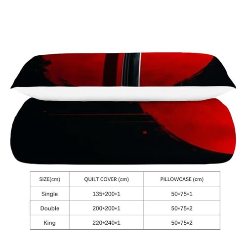 Housse de couette microfibre imprimé 3D outils rouge 135x200cm lavable et durable - 4