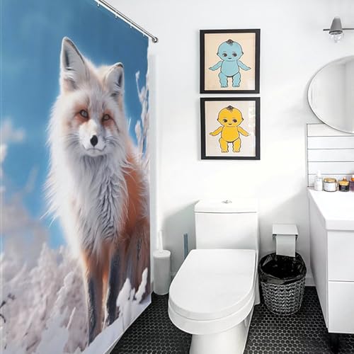 Rideau de douche renard 152x183 cm en tissu polyester imperméable - 3