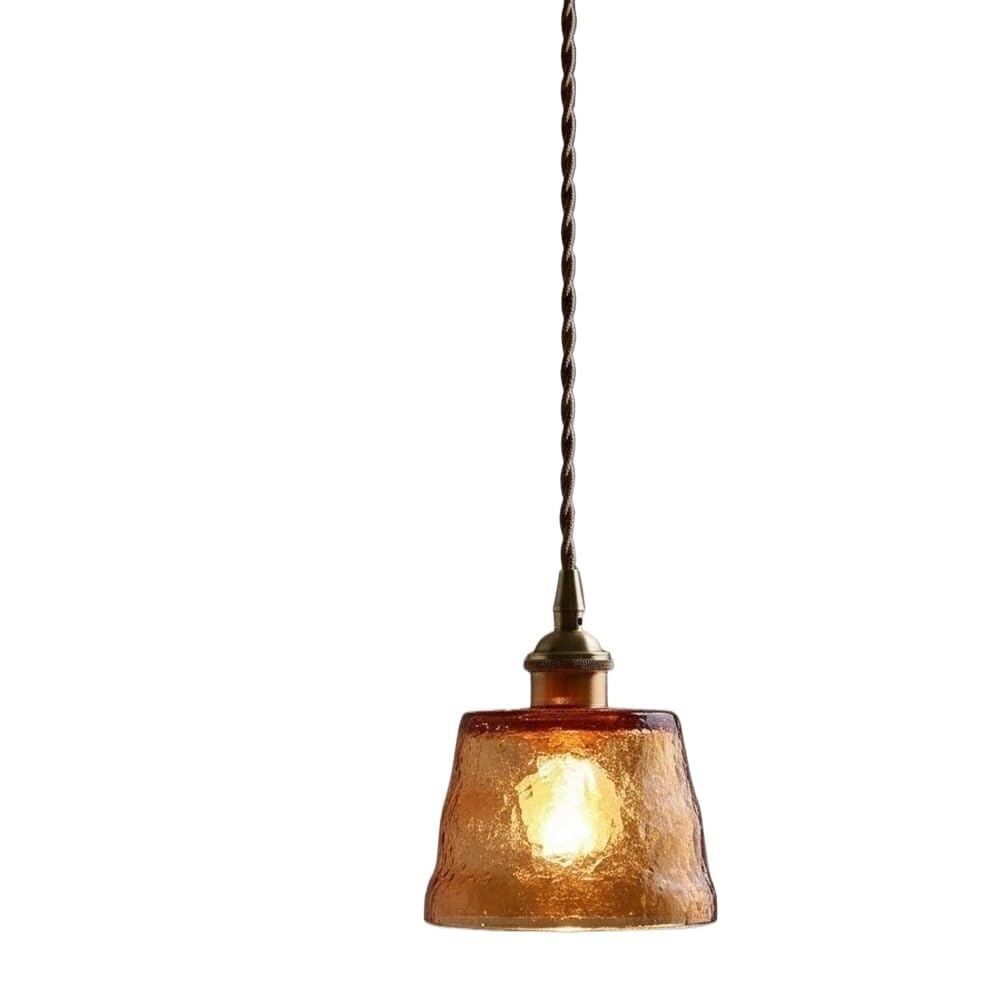 Lámpara colgante de cristal ámbar con cable ajustable para techos altos y bajos 8