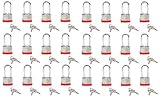 Vault Locks 40mm Keyed Alike (A389) Laminated Steel Long Shackle Padlock, 1 3/4' Wide x 2 3/4' Shackle Size (24)
