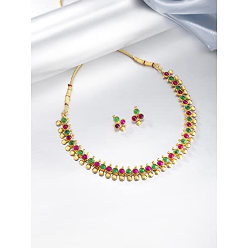 Image of Peora Traditional Ethnic Necklace & Jewellery Set Gift for Women