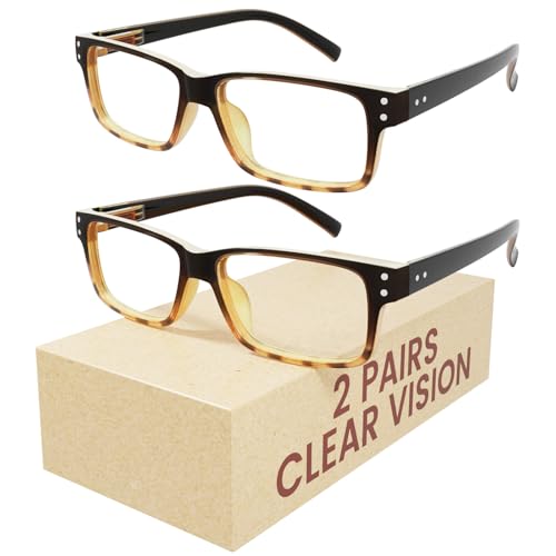 Image of Eyekepper Blue Light Reading Glasses Men Women 4.0, Black-Tortoise 2 Pack