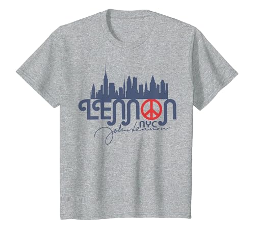 John Lennon - Peace, NYC T-Shirt, Youth, Heather Grey, Small
