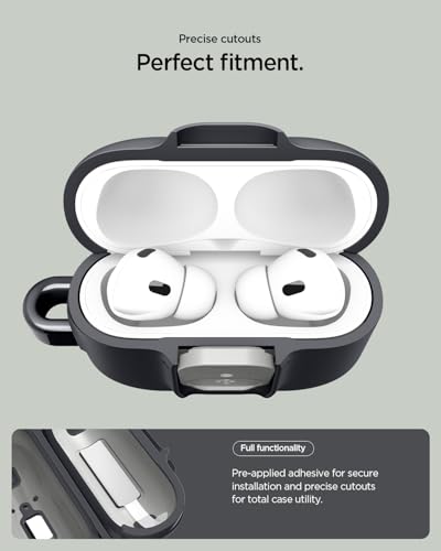 Image of Spigen for AirPods Pro 3 Case, Carabiner Included, Sleek Design, Light & Compact Cover, (Nano Pop) - Black Sesame