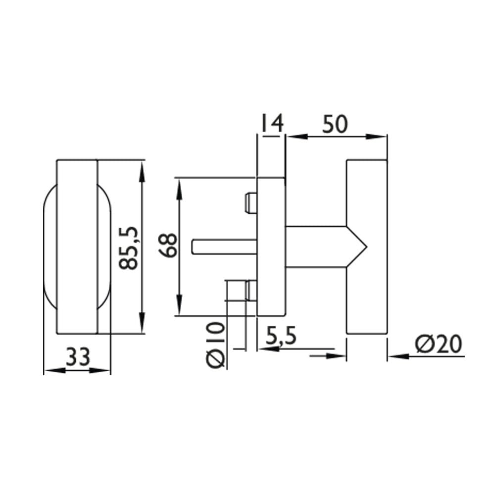 FELGNER Poignée de Fenêtre Como en T - Serrure avec Verrouillage à Billes à 90° | Pour Salle de Bain ou Chambre | Résistant à la Corrosion | Nickel Mat