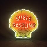 Queen Sense 17"x17" Gas Oil Gasoline Station Shells Neon Sign Light Lamp with HD Vivid Printing Tech Artwork AVD052