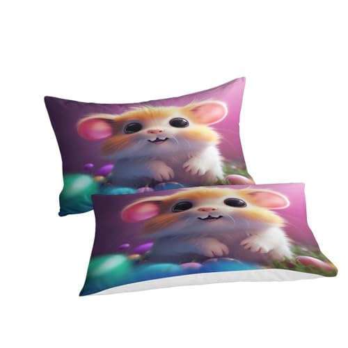 Housses de couettes microfibre double imprimé souris motif mignon multicolore