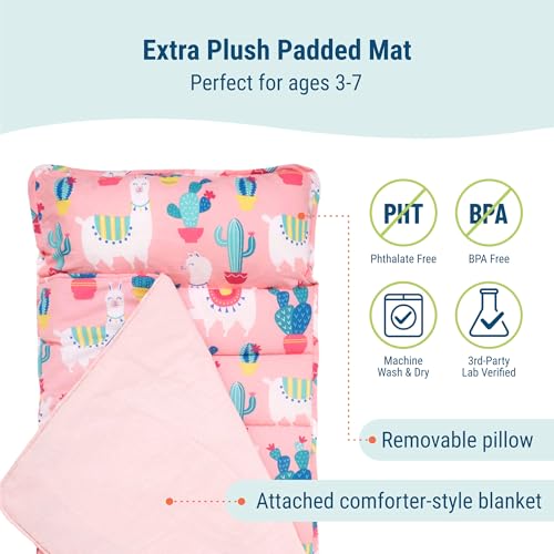 Image of Wildkin Kids Original Nap Mat - Cozy Kids Sleep Mat with Pillow, ideal for School & Travel