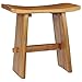 vidaXL Teca Taburete Bajo Madera Maciza Asiento Ergonómico Banqueta Diseño Oriental Rústica Mesita Noche Mesilla Banquito Baño Jardín Salón Marrón