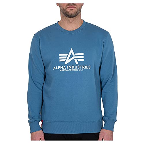 Alpha Industries Herren Basic Pullover Sweatshirt, Blickdicht, Airforce Blau, M – Ansicht 1