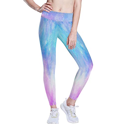 Linomo Pantalon de yoga pour femme Taille haute Coloré arc-en-ciel Galaxy Workout Running Leggings de yoga pour femme - Multicolore - Small
