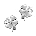 Produktbild Vinani Ohrstecker Kleeblatt glänzend mit Zirkonia Sterling Silber 925 Glücksbringer Blume Ohrringe OKB