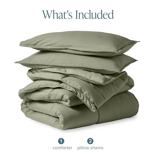 Image of Bare Home Comforter Set - Queen Size - Ultra-Soft - Goose Down Alternative - Premium 1800 Series - All Season Warmth (Queen, Sage)