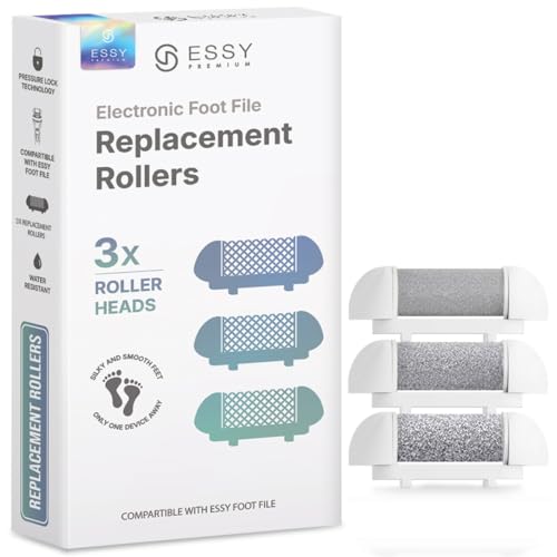 Essy Rodillos de Recambio Lima Eléctrica Pies Pack 3, Blanco