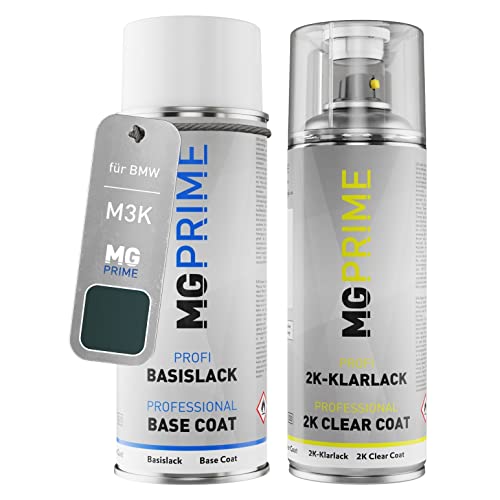MG PRIME Vernice per auto Kit bombolette spray 2K per BMW M3K / N2N Pollux Metallic Bomboletta a spruzzo vernice di base 2 componenti vernice trasparente