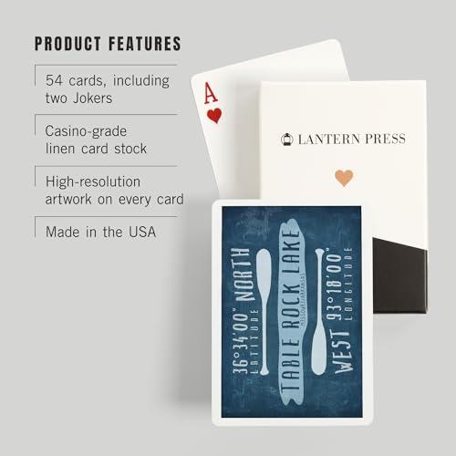 Lantern Press Table Rock Lake Baraja de 52 Cartas Poker miniatura 3