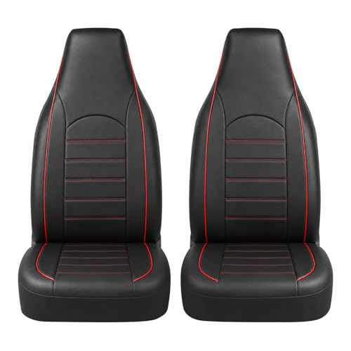 Housses siège voiture avant universelles rouge simili-cuir auto SUV