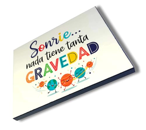 MERCHANDMANIA Panel fotográfico decorativo frase motivadora sonrisa amigos amistad gente cuadro acabado brillante elegante pared